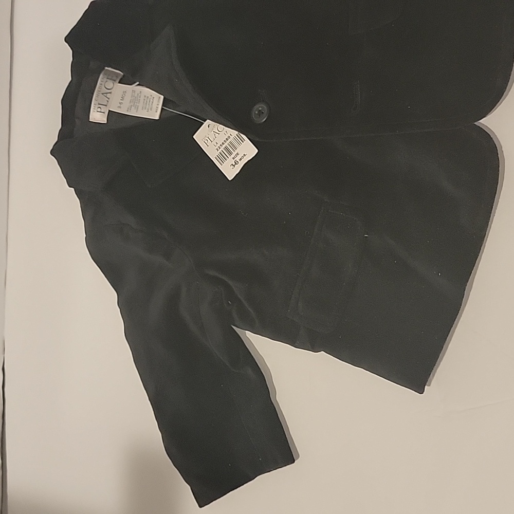 Children's Place Velvet Blazer Suit Jacket Boys 3-6M Black Formal Wedding Party